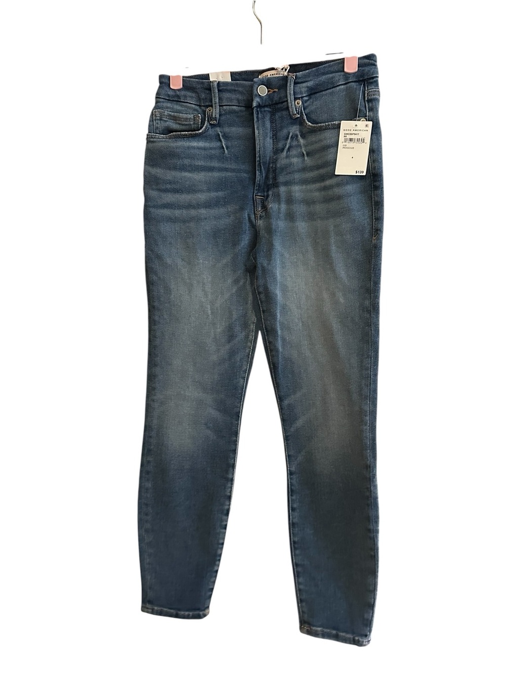 Good American Good Waist High Waisted Crop Jeans Women’s 4/27 Indigo Blue NWT